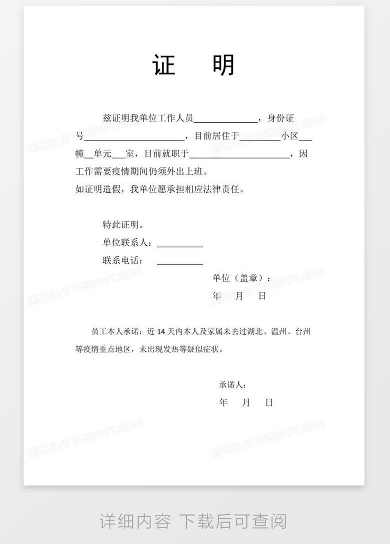 疫情期间无收入证明模板详解与范文指南