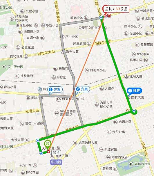 广西与内蒙古呼和浩特市的距离有多远？