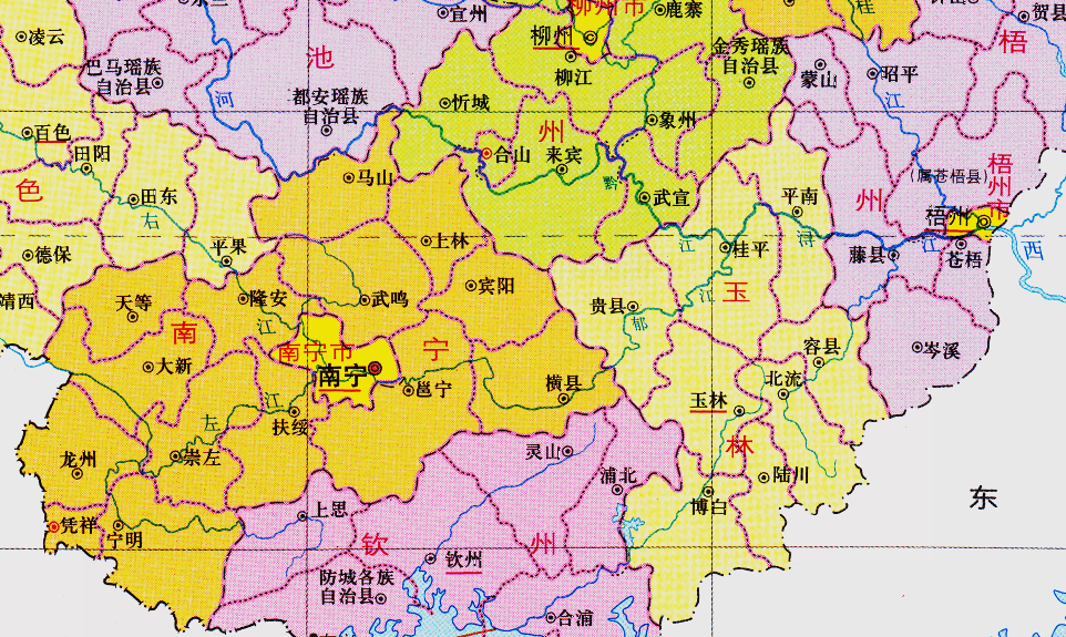 广西壮族自治区有多少个地级行政区？