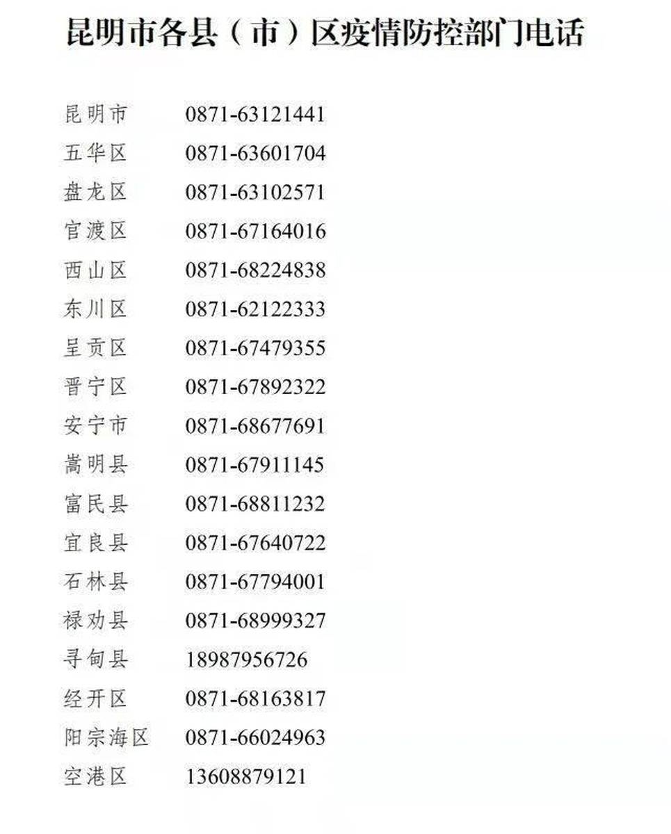 【昆明市疫情防控中心/云南省昆明市疫情防控中心电话】