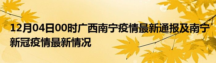 【广西南宁疫情信息,广西南宁疫情实时动态】
