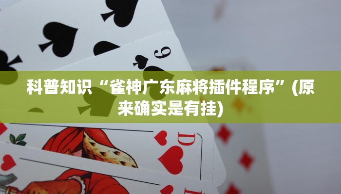 科普知识“雀神广东麻将插件程序”(原来确实是有挂)