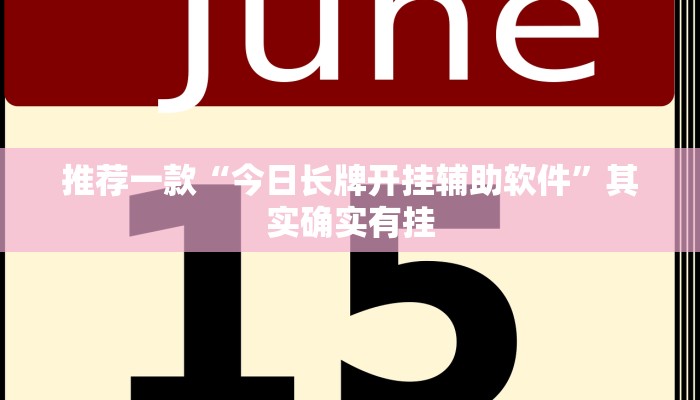 推荐一款“今日长牌开挂辅助软件”其实确实有挂