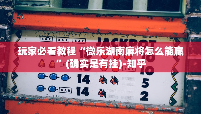 玩家必看教程“微乐湖南麻将怎么能赢”(确实是有挂)-知乎