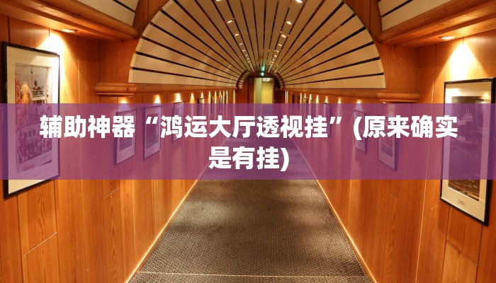辅助神器“鸿运大厅透视挂”(原来确实是有挂)