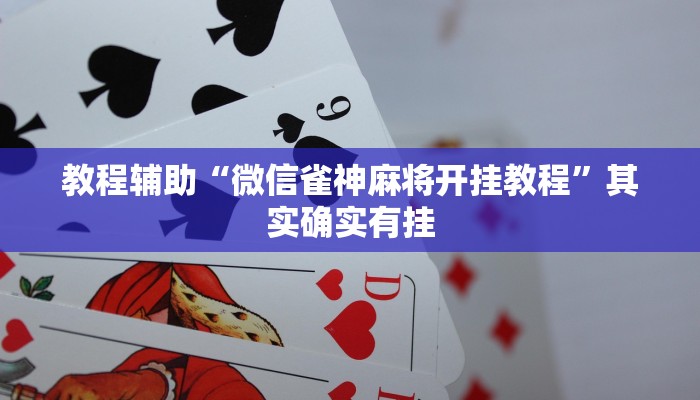 教程辅助“微信雀神麻将开挂教程”其实确实有挂