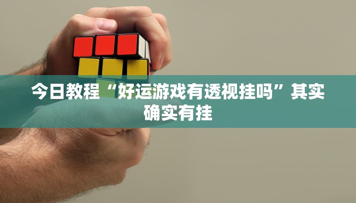 今日教程“好运游戏有透视挂吗”其实确实有挂