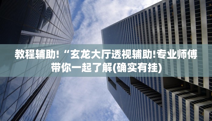 教程辅助!“玄龙大厅透视辅助!专业师傅带你一起了解(确实有挂)