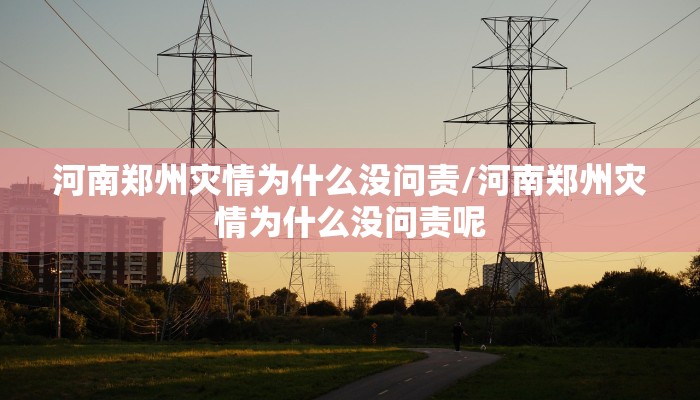 河南郑州灾情为什么没问责/河南郑州灾情为什么没问责呢
